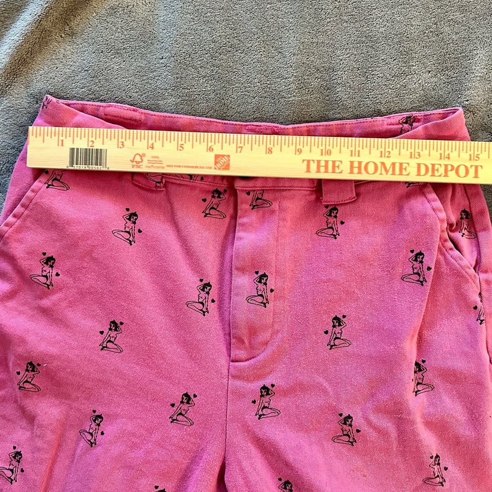 Lazy Oaf x Kita Pink Cropped Pinup Girl Utility Pants - Picture 4 of 6
